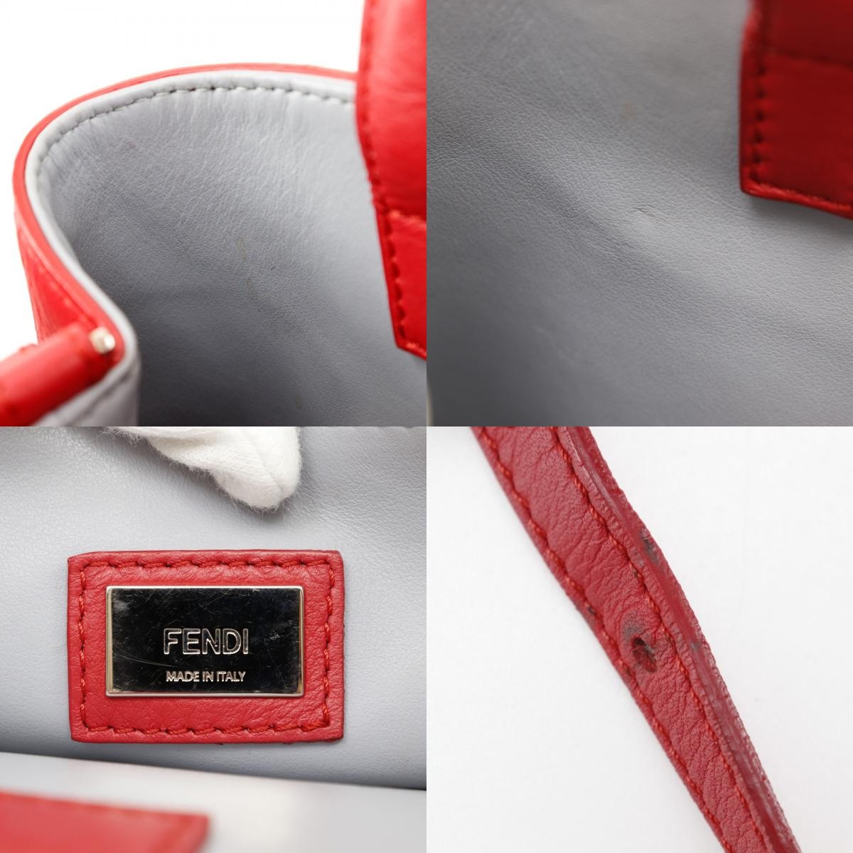 Fendi 2Jours Bag Leather Red Calfskin Tote Bag Bag