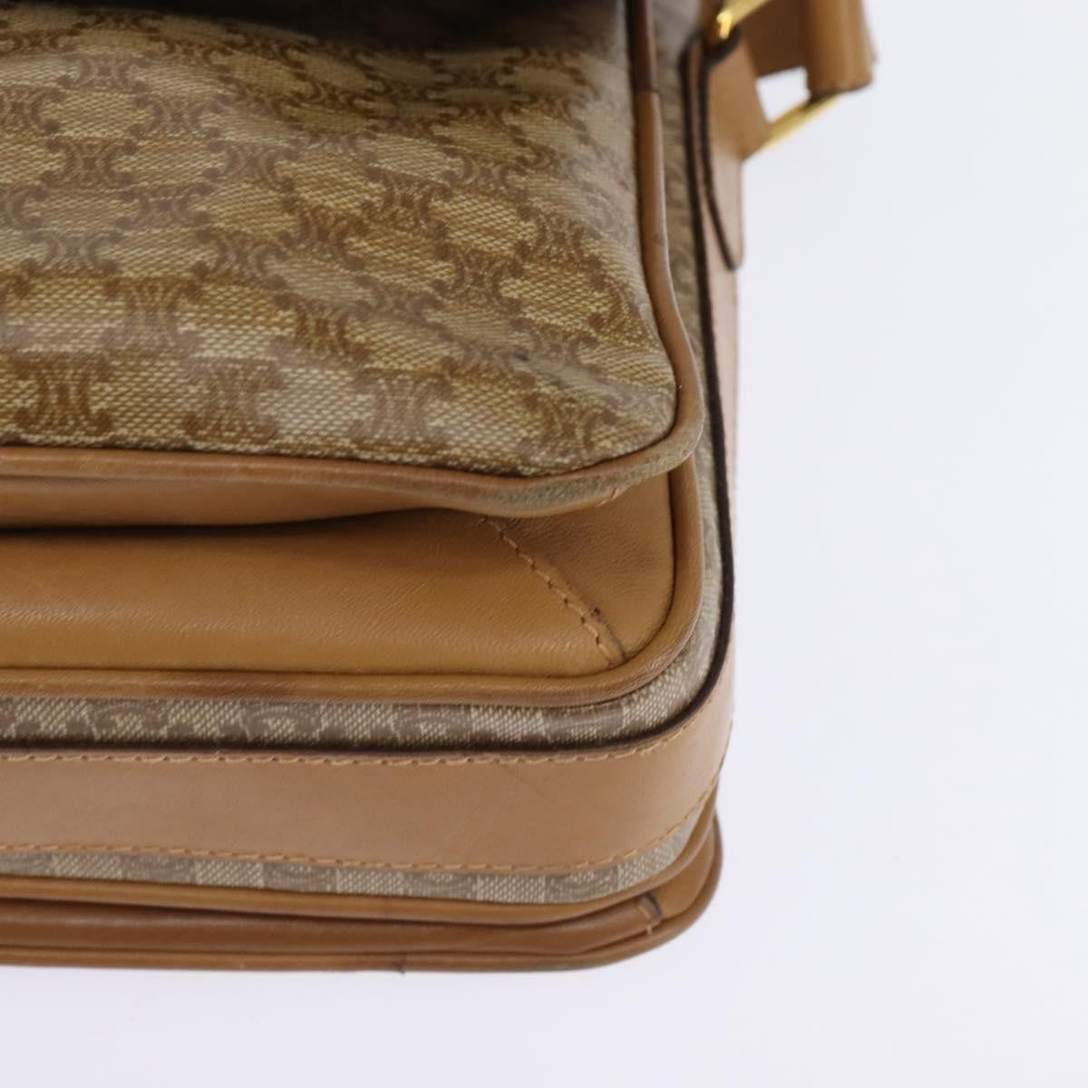 Celine Macadam Shoulder Bag Pvc Leather Beige Canvas Shoulder Bag Bag