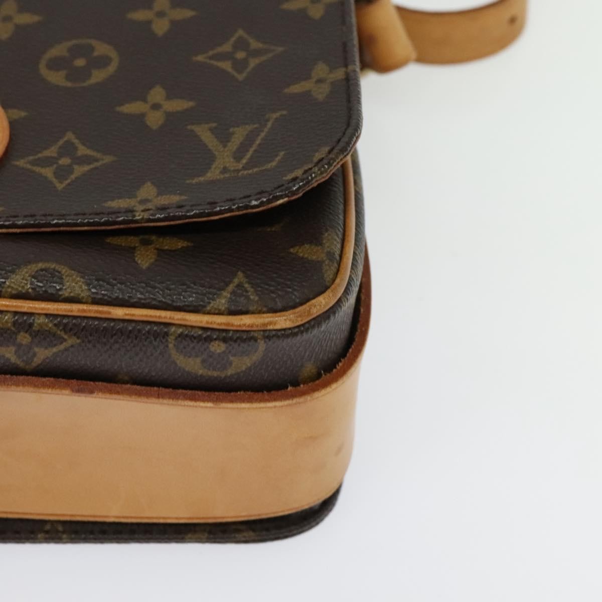 Louis Vuitton Cartouchiere Handbag Monogram Canvas Brown Canvas Shoulder Bag