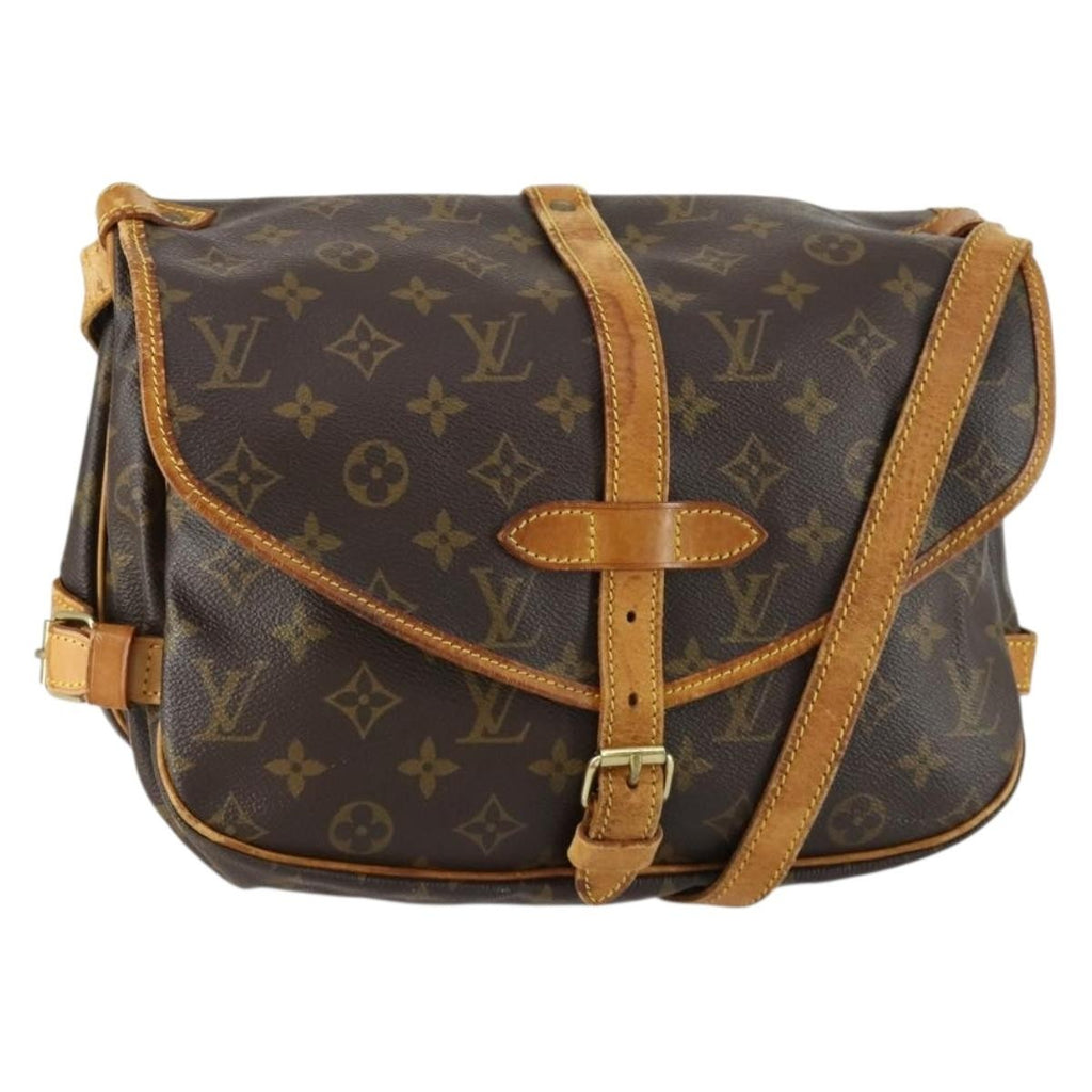 Louis Vuitton Saumur Handbag Monogram Canvas Brown Canvas Shoulder Bag