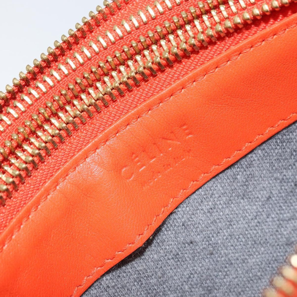 Celine Trio Crossbody Bag Leather Orange Leather Shoulder Bag Bag