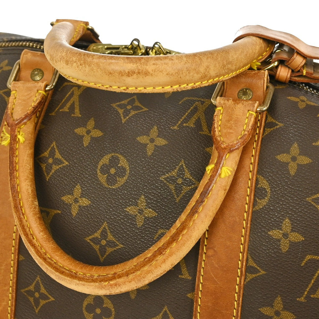 Louis Vuitton Keepall Bandouliere Bag Monogram Canvas Brown Canvas Travel Bag
