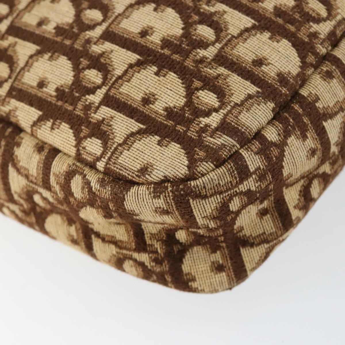 Christian Dior Vintage Trotter Crossbody Bag Diorissimo Coated Canvas Brown Canvas Shoulder Bag Bag (Pre-Owned)