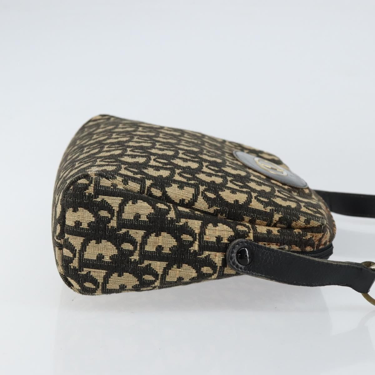Christian Dior Vintage Cd Trotter Shoulder Bag Canvas Black Canvas Shoulder Bag Bag (Pre-Owned)