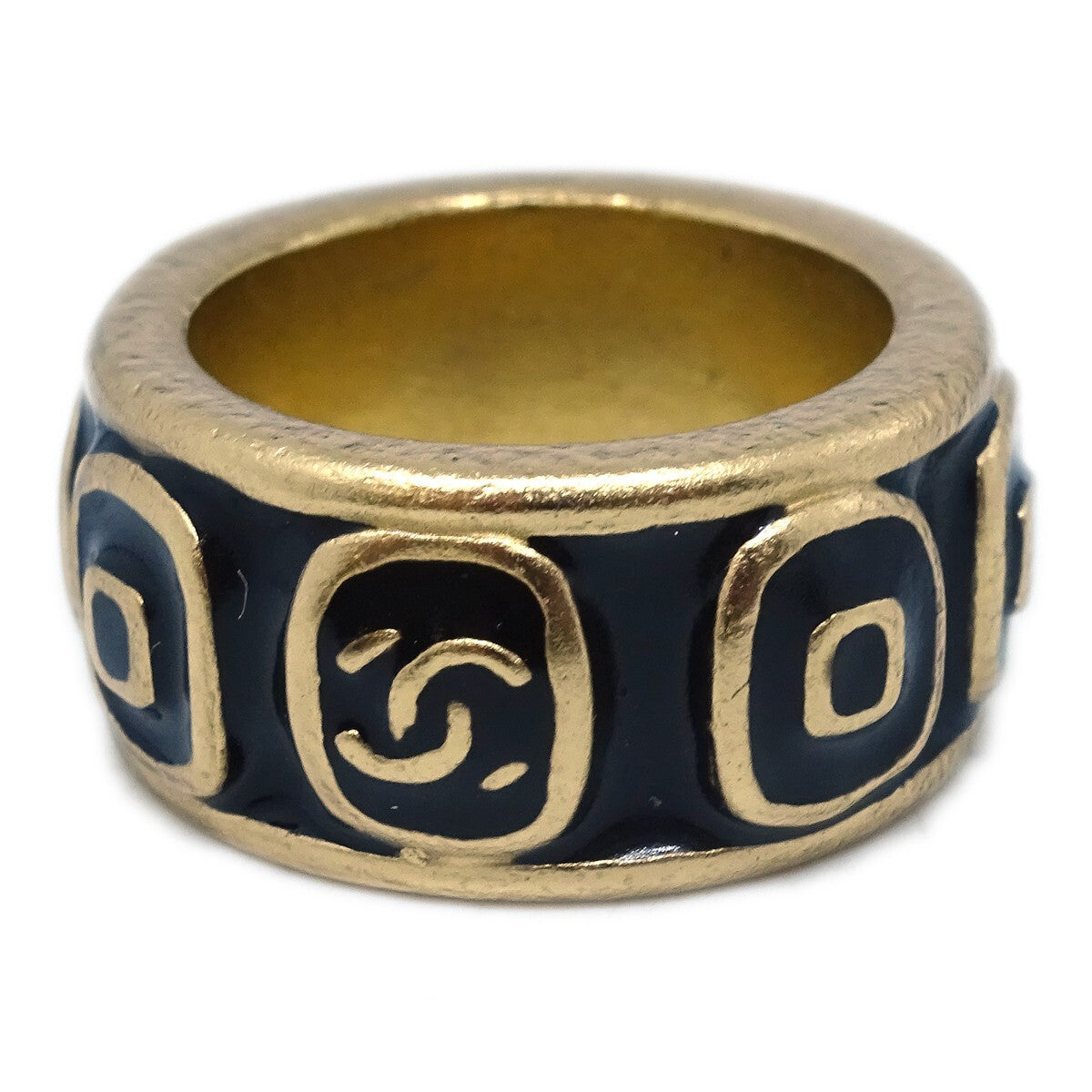 Chanel Logo Ring Gold-Plated Gold Gold_Plated Ring Jewelry