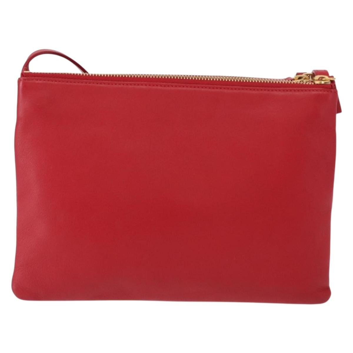 Celine Trio Crossbody Bag Leather Red Leather Shoulder Bag Bag