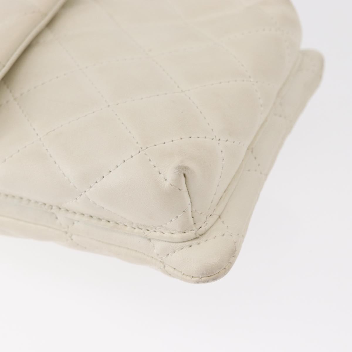 Chanel Cambon Flap Crossbody Bag Quilted Lambskin White Leather Shoulder Bag Bag