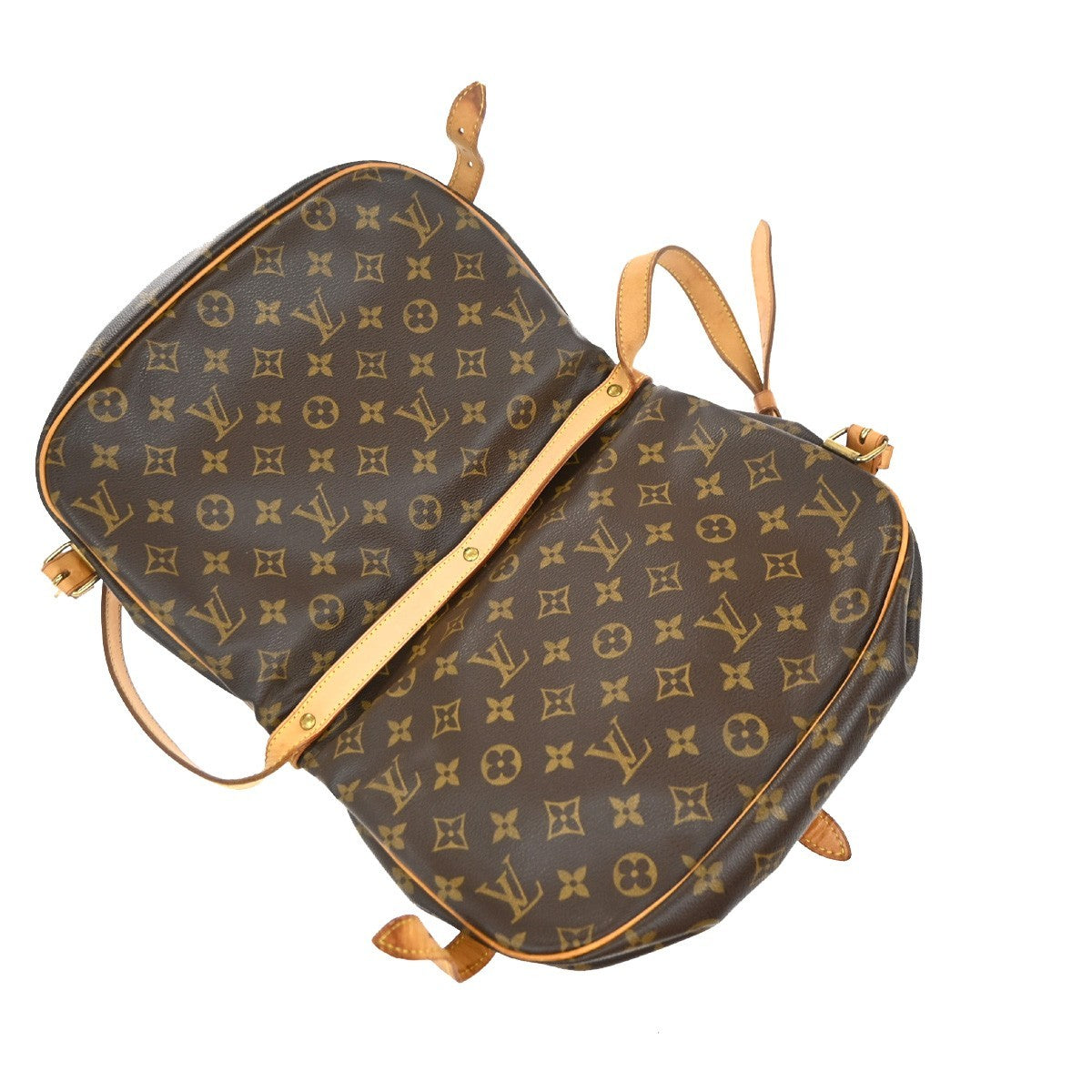 Louis Vuitton Saumur Handbag Monogram Canvas Brown Canvas Shoulder Bag