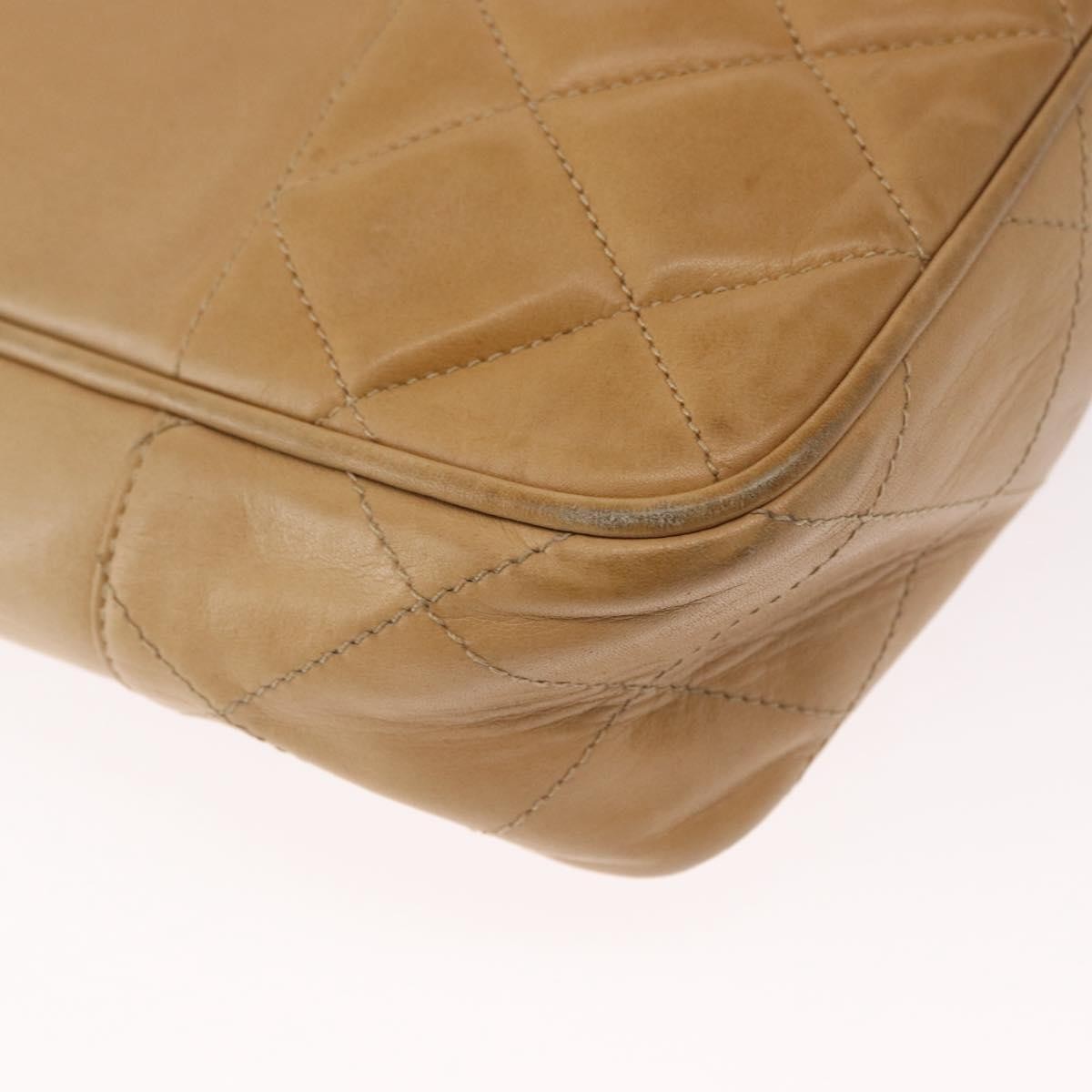 Chanel Vintage Shopping Tote Lambskin Beige Leather Tote Bag Bag