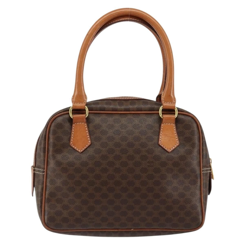 Celine Macadam Handbag Macadam With Leather Brown Canvas Handbag
