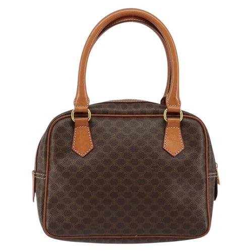 Celine Macadam Handbag Macadam With Leather Brown Canvas Handbag