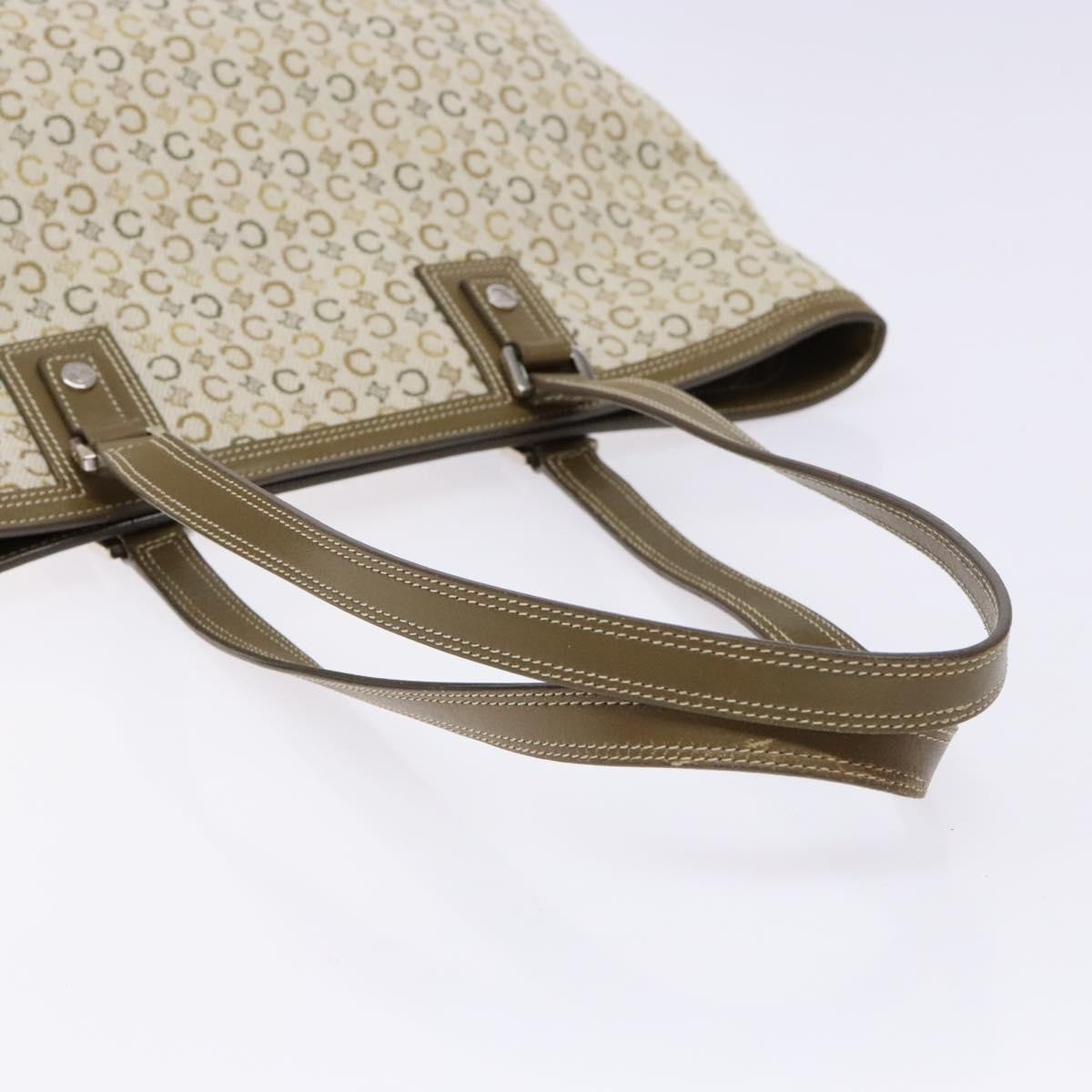 Celine Vintage Macadam Shoulder Bag Canvas Khaki Canvas Bag