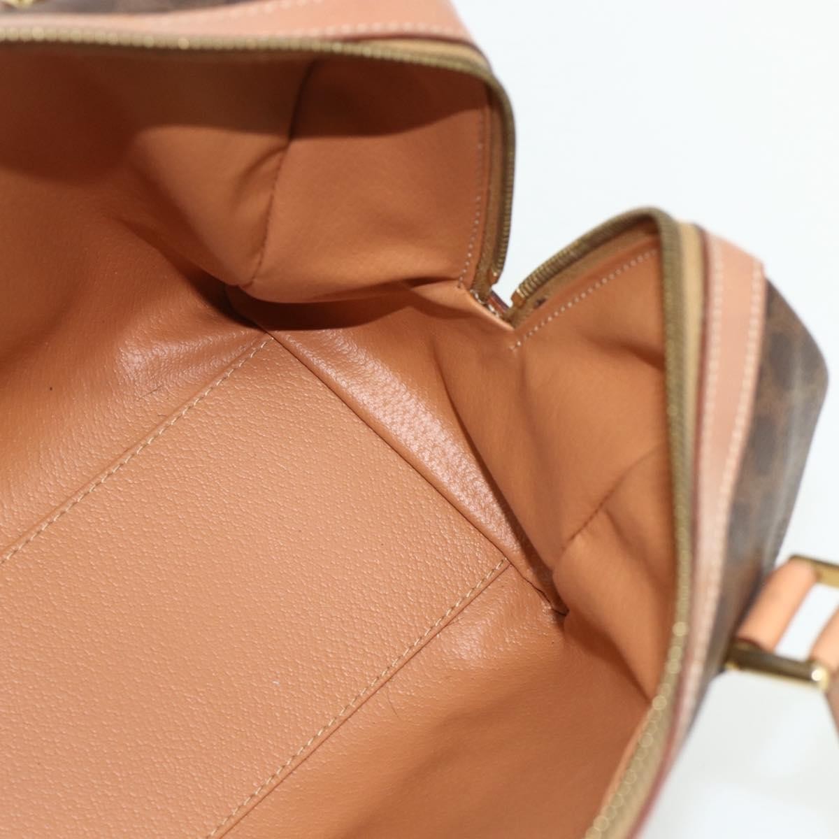 Celine Vintage Macadam Boston Bag Canvas And Leather Brown Canvas Handbag