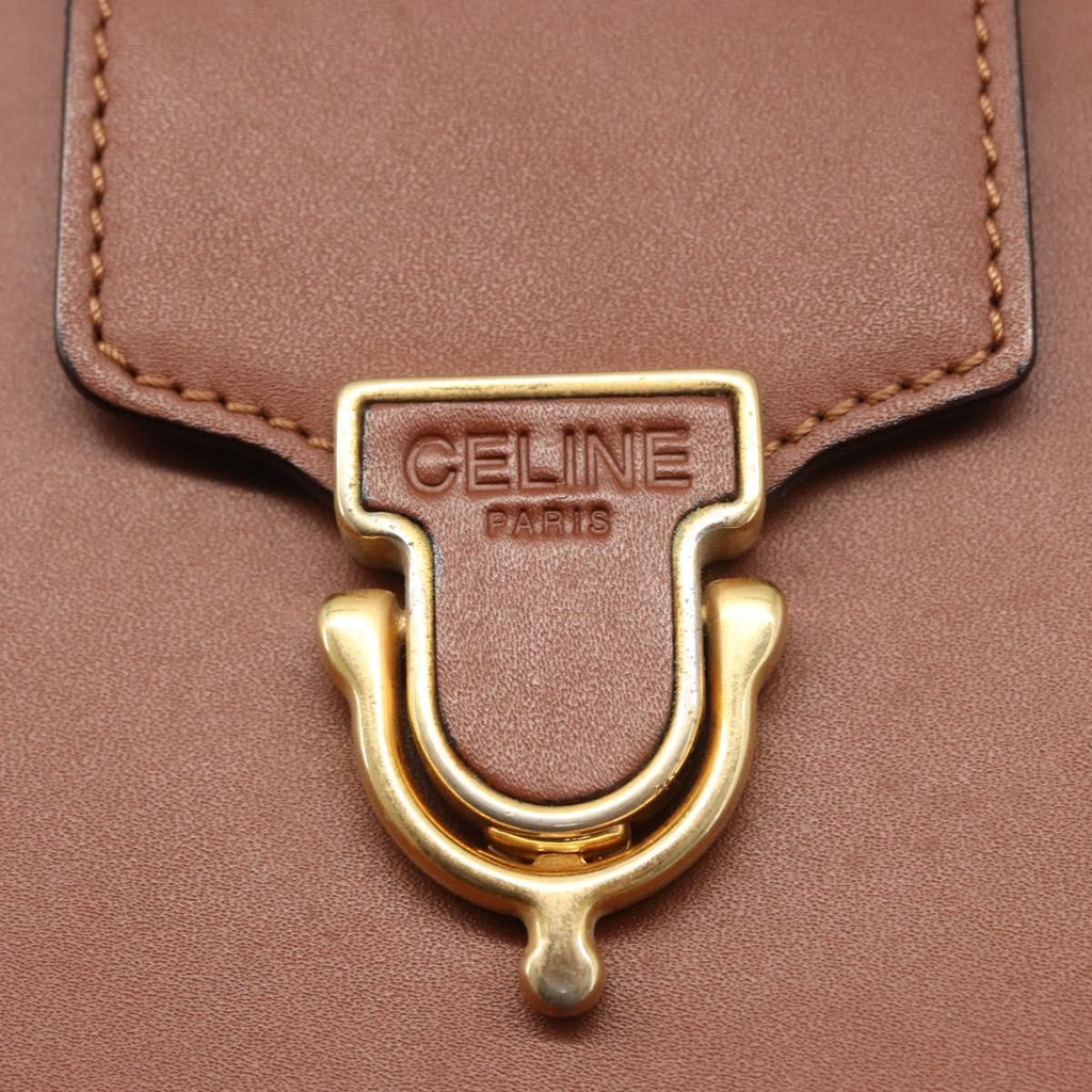 Celine Vintage Shoulder Bag Leather Brown Leather Shoulder Bag Bag