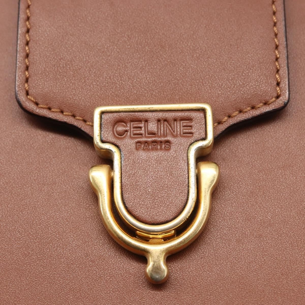 Celine Vintage Shoulder Bag Leather Brown Leather Shoulder Bag Bag