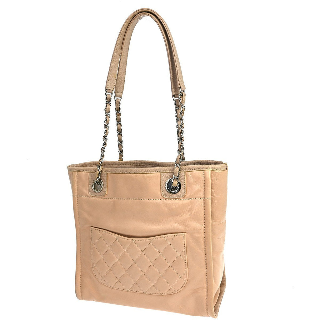 Chanel North South Deauville Tote Leather Pink Leather Tote Bag Bag
