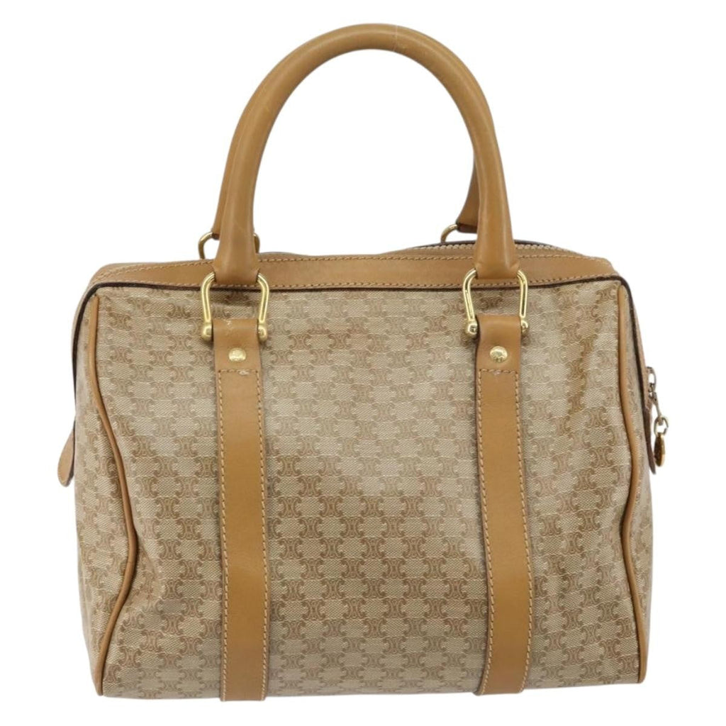 Celine Vintage Macadam Handbag Canvas And Leather Beige Canvas Handbag