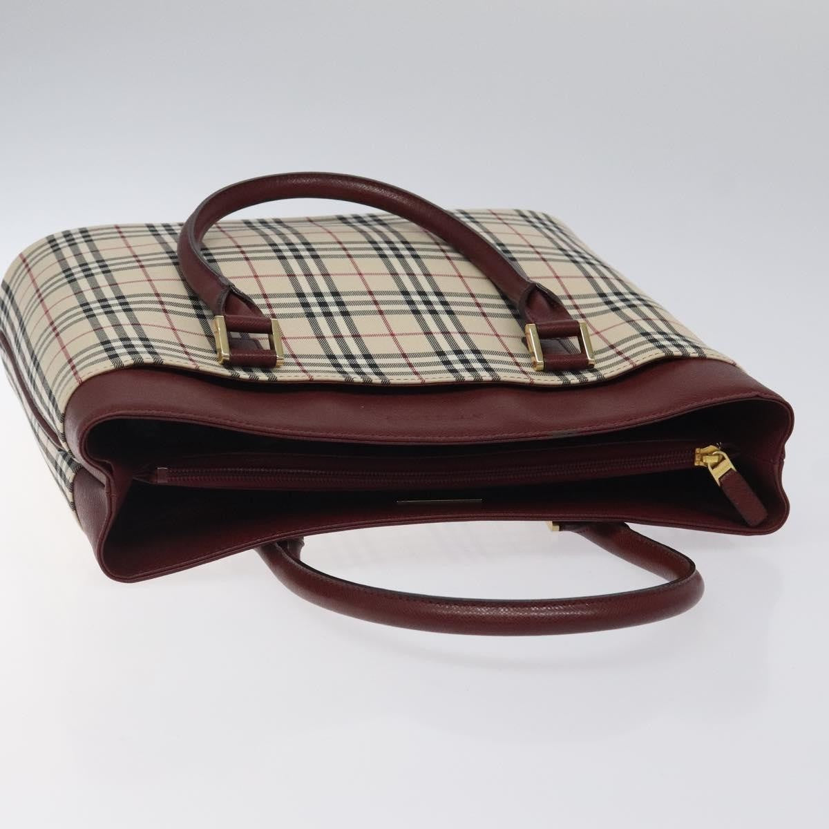 Burberry Nova Check Tote Canvas And Leather Beige Canvas Tote Bag