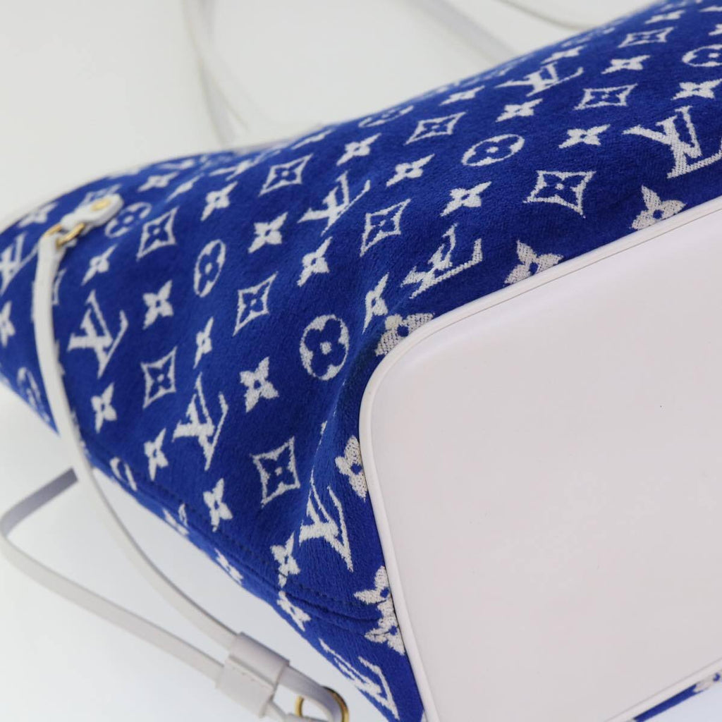 Louis Vuitton Neverfull Nm Tote Lv Match Monogram Jacquard Velvet Blue Velvet Tote Bag