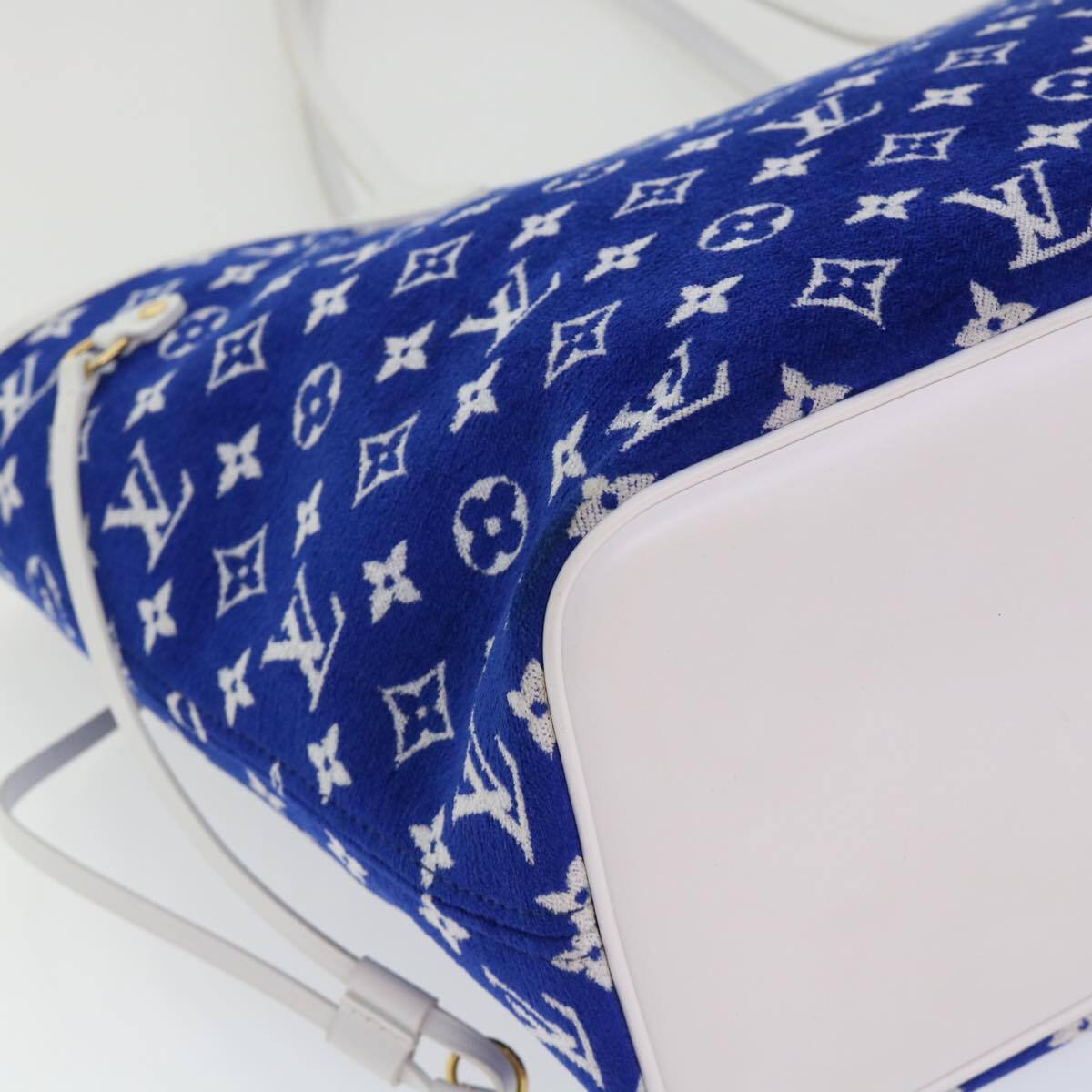 Louis Vuitton Neverfull Nm Tote Lv Match Monogram Jacquard Velvet Blue Velvet Tote Bag