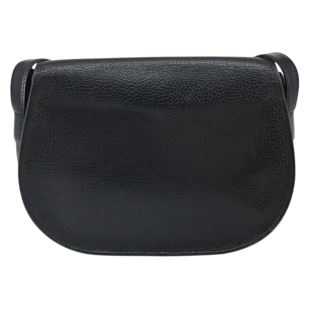 Christian Dior Vintage Cd Logo Shoulder Bag Leather Black Leather Shoulder Bag Bag (Pre-Owned)