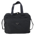 Prada Porta Computer Briefcase Tessuto And Saffiano Leather Black Nylon Briefcase Bag