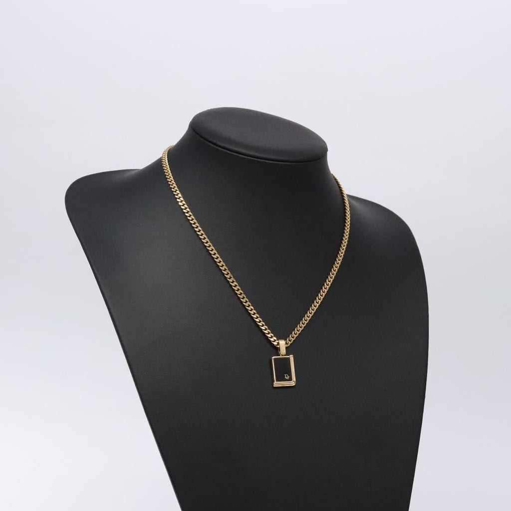 Christian Dior Cd Pendant Necklace Gold-Plated Gold Metal Jewelry (Pre-Owned)