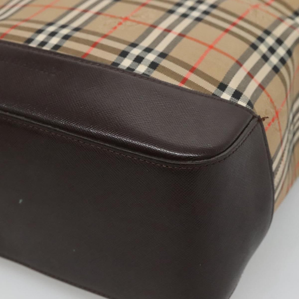 Burberry Nova Check Tote Canvas And Leather Beige Canvas Tote Bag