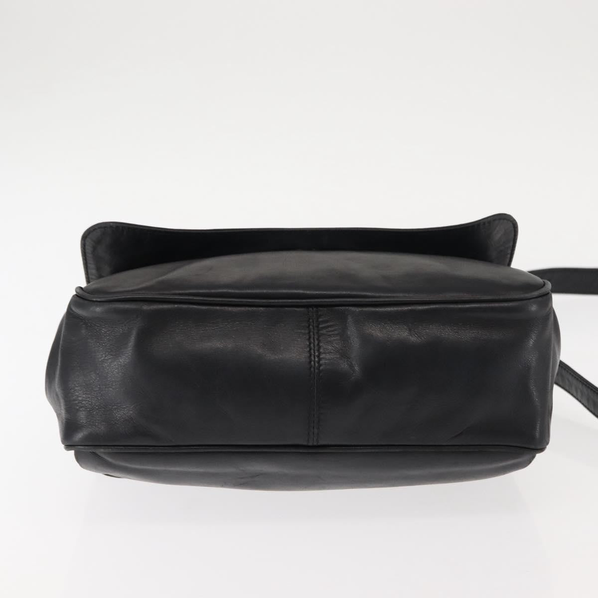 Celine Circle Logo Leather Black Leather Shoulder Bag Bag