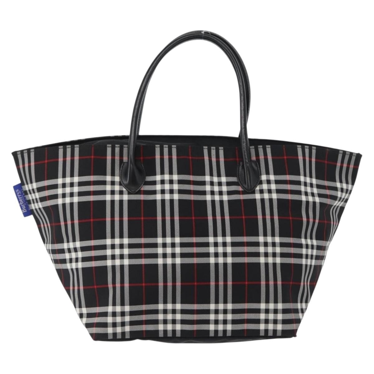 Burberry Nova Check Handbag Nylon Black Nylon Handbag