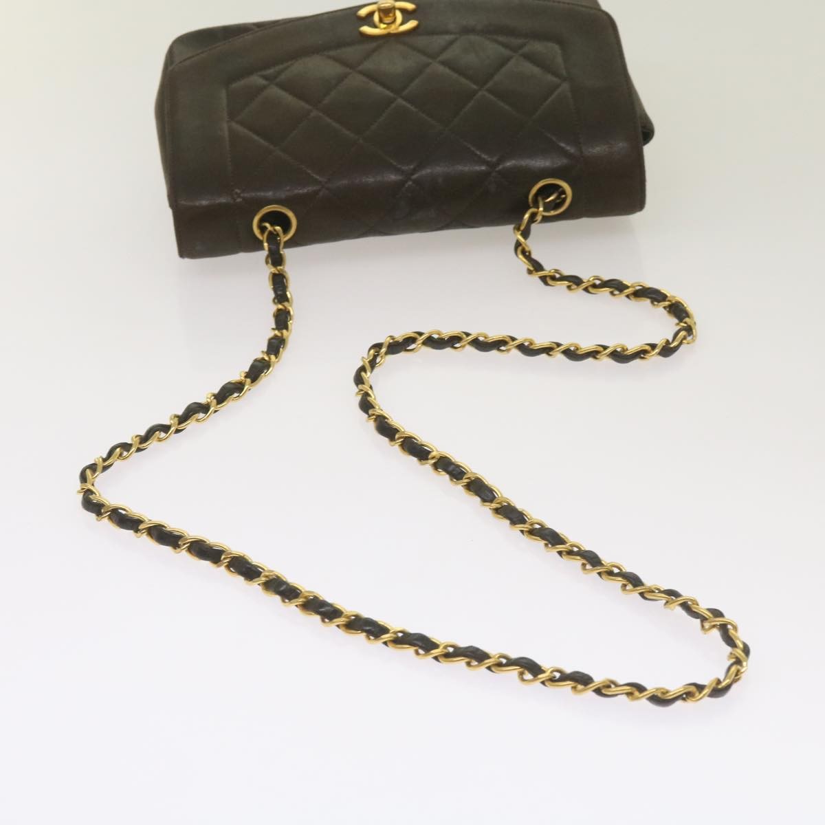 Chanel Vintage Diana Flap Bag Quilted Lambskin Black Leather Shoulder Bag Bag
