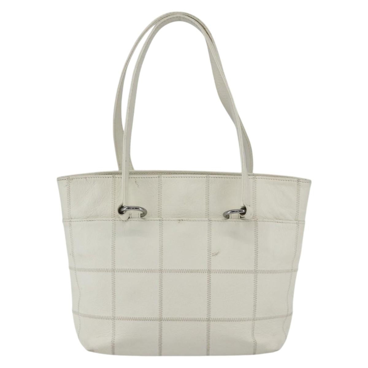 Chanel Square Stitch Tote Quilted Leather White Leather Tote Bag Bag