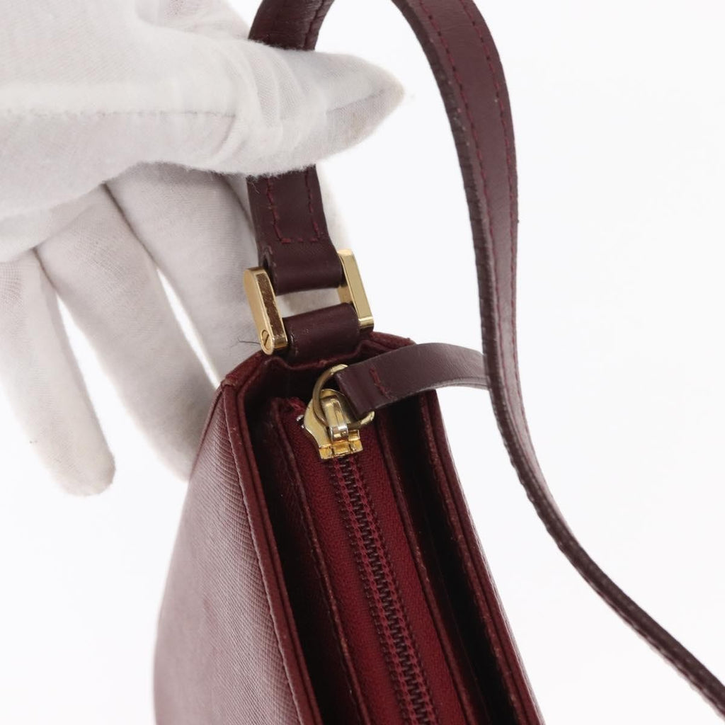 Burberry Vintage Shoulder Bag Leather Burgundy Leather Shoulder Bag