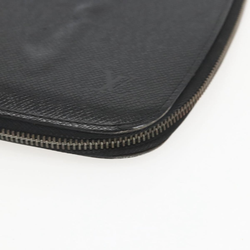 Louis Vuitton Atoll Organizer Wallet Taiga Leather Black Leather Clutche & Pouche Bag