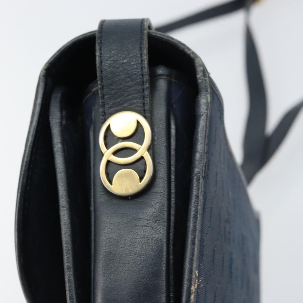 Christian Dior Vintage Honeycomb Shoulder Bag Canvas Navy Canvas Shoulder Bag Bag (Pre-Owned)