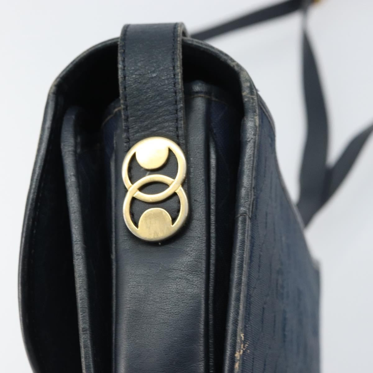 Christian Dior Vintage Honeycomb Shoulder Bag Canvas Navy Canvas Shoulder Bag Bag (Pre-Owned)