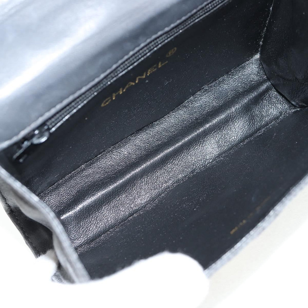 Chanel Vintage Camellia Flap Bag Satin Gray Satin Clutche & Pouche Bag