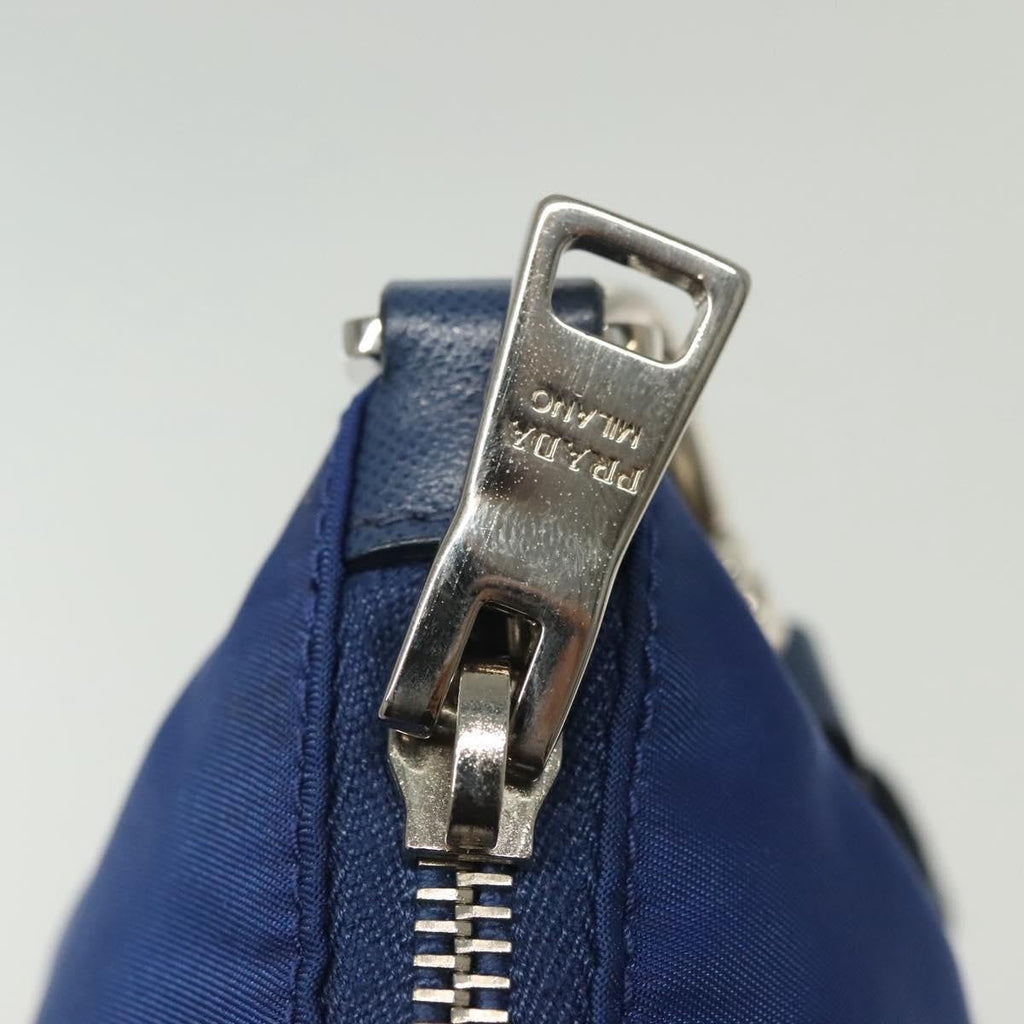 Prada Flat Messenger Tessuto With Leather Blue Nylon Shoulder Bag Bag