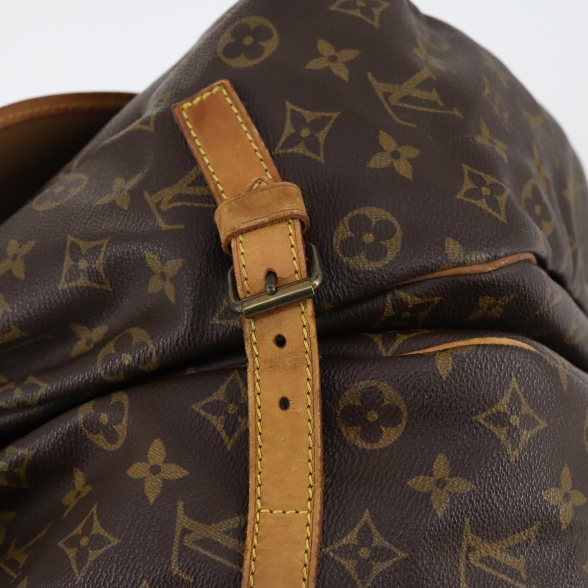 Louis Vuitton Saumur Handbag Monogram Canvas Brown Canvas Shoulder Bag