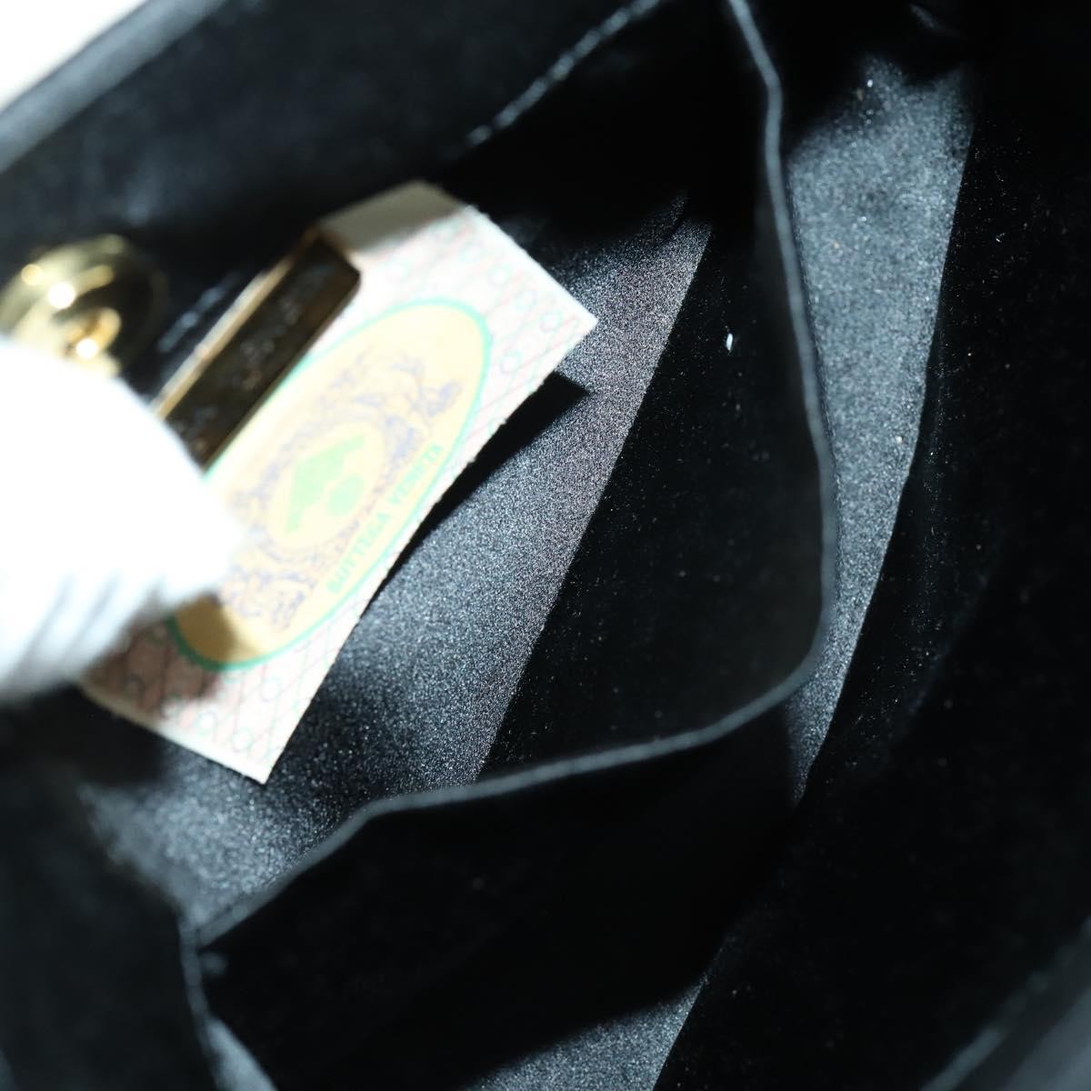 Bottega Veneta Intrecciato Handbag Satin Black Satin Handbag