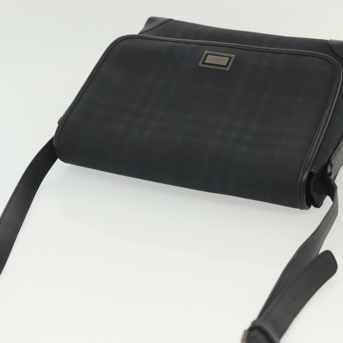 Burberry Nova Check Shoulder Bag Canvas Navy Canvas Shoulder Bag