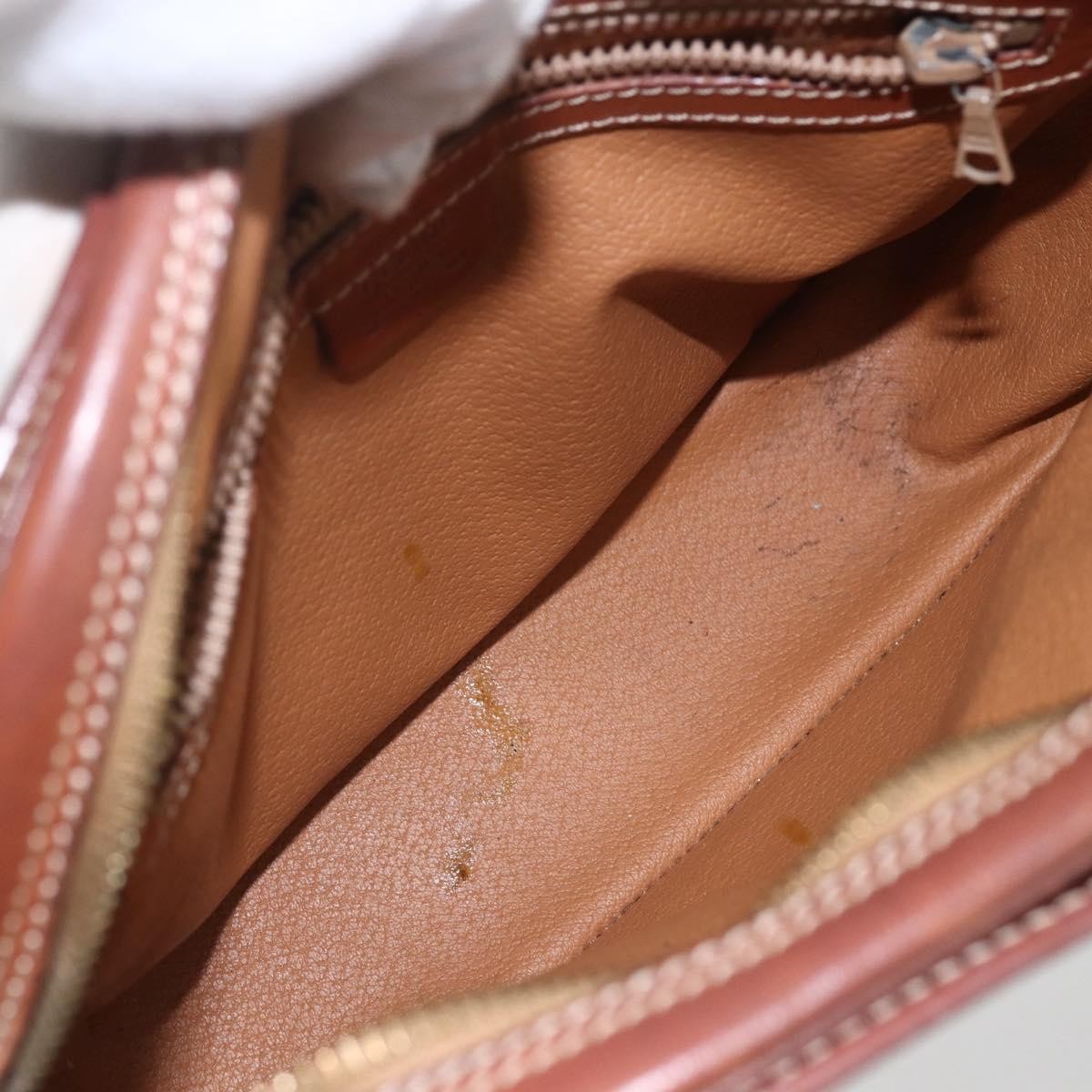 Celine Vintage Macadam Shoulder Bag Canvas And Leather Brown Canvas Shoulder Bag Bag