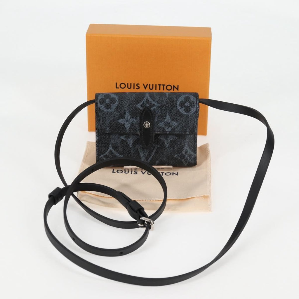 Louis Vuitton Cross Card Holder Limited Edition Monogram Pastel Noir Black Canvas Clutche & Pouche Bag