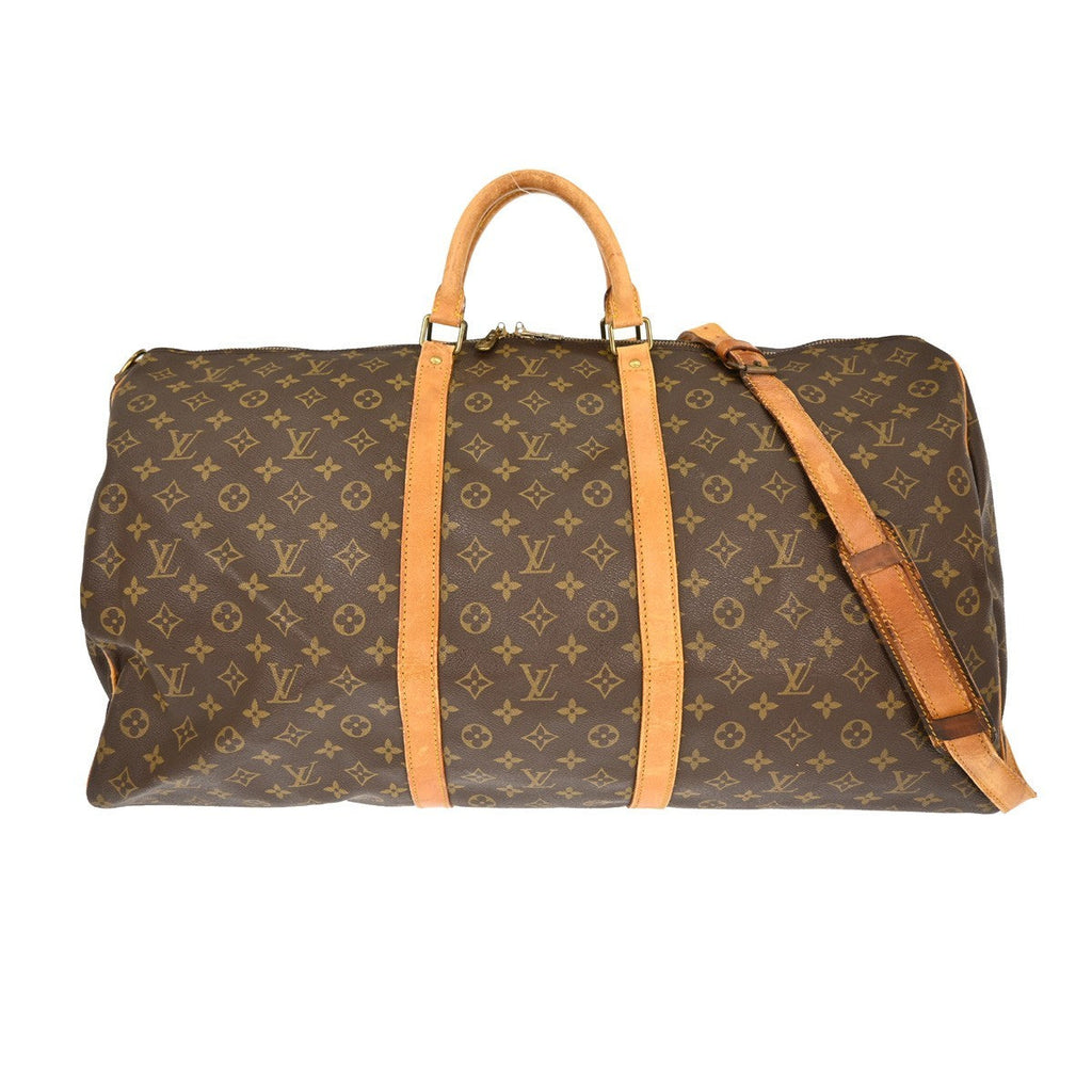 Louis Vuitton Keepall Bandouliere Bag Monogram Canvas Brown Canvas Travel Bag