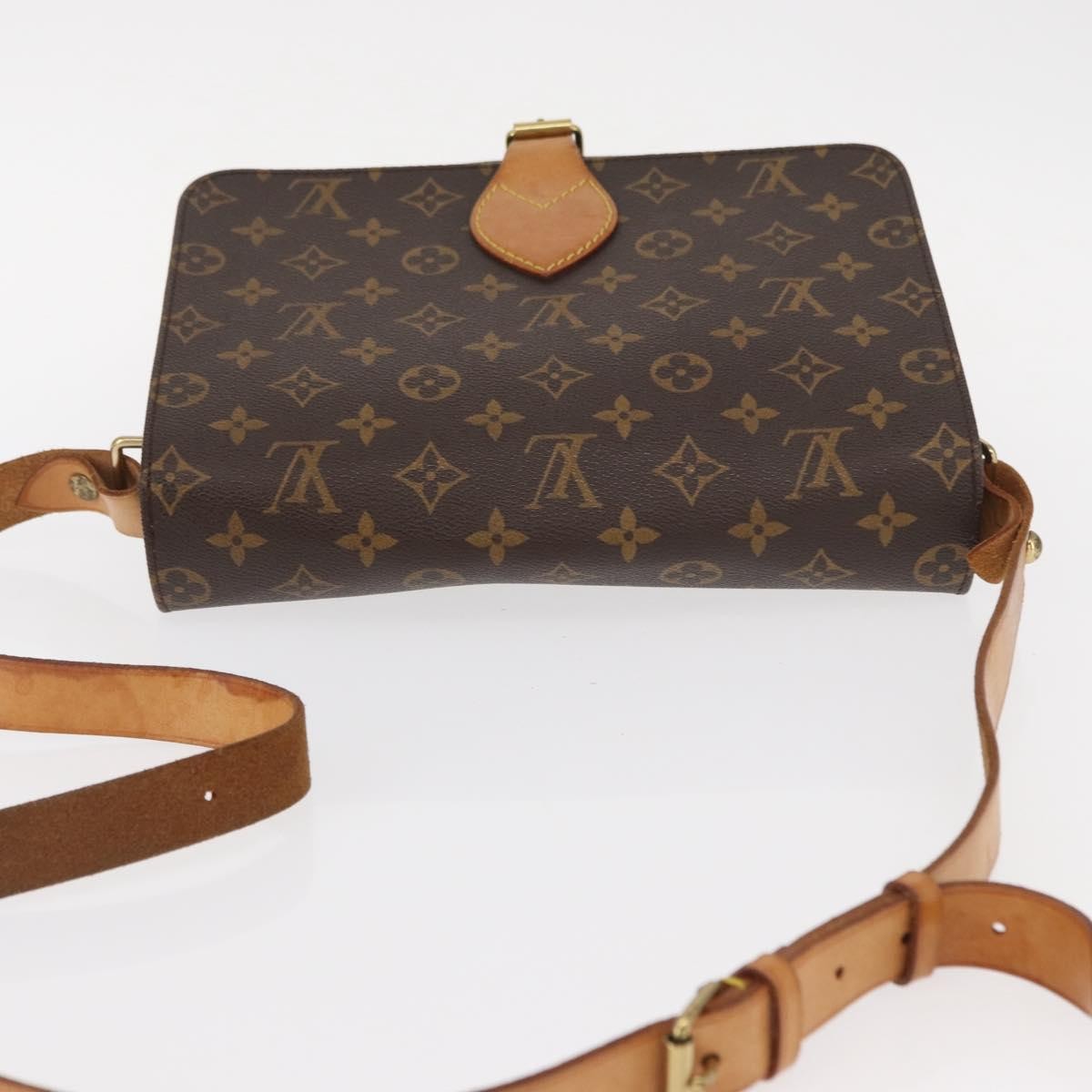 Louis Vuitton Cartouchiere Handbag Monogram Canvas Brown Canvas Shoulder Bag