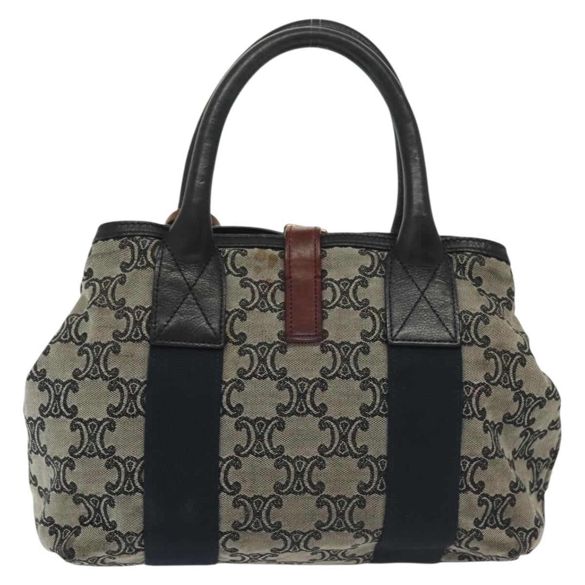 Celine Vintage Macadam Handbag Macadam Navy Canvas Bag