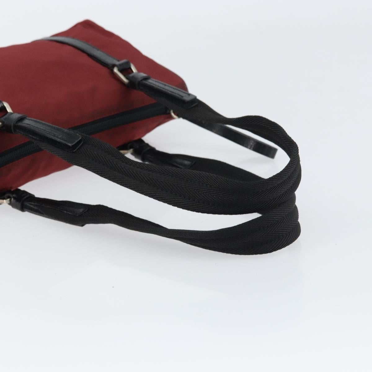 Prada Vintage Zip Handbag Tessuto Burgundy Nylon Handbag