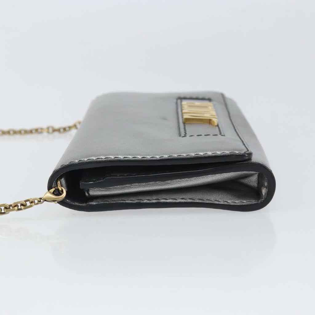 Christian Dior J'adior Croisiere Chain Wallet Leather Silver Leather Clutche & Pouche Bag (Pre-Owned)