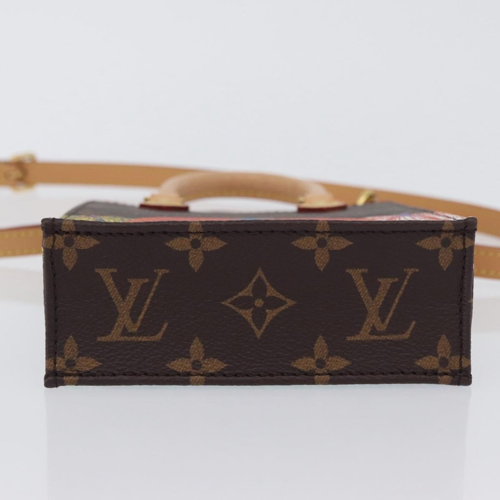 Louis Vuitton Petit Sac Plat Bag Yayoi Kusama Pumpkins Monogram Canvas Brown Canvas Handbag