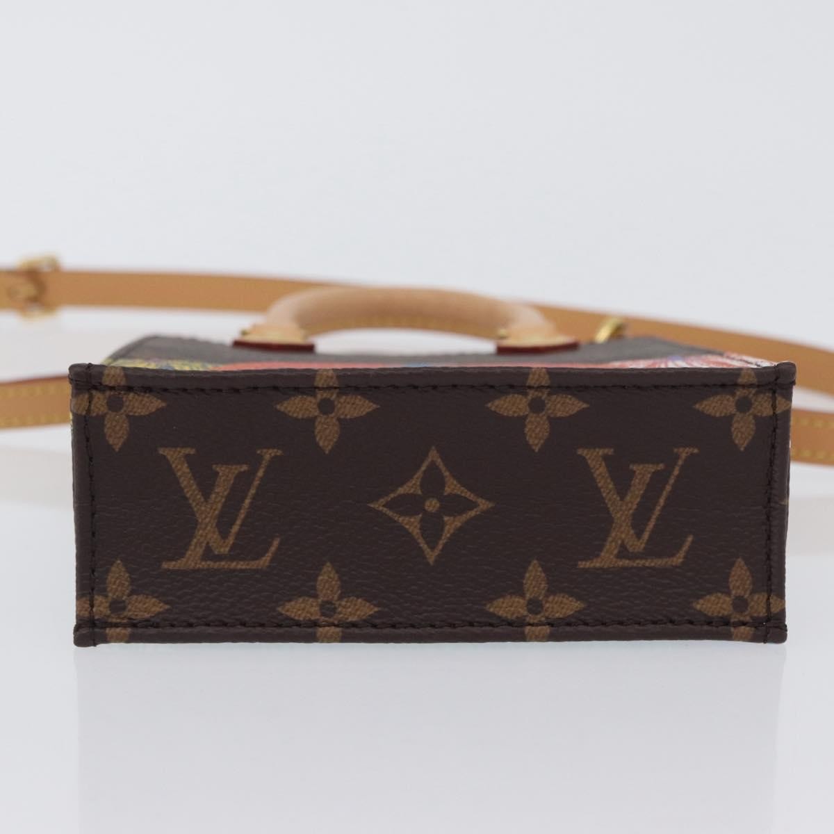 Louis Vuitton Petit Sac Plat Bag Yayoi Kusama Pumpkins Monogram Canvas Brown Canvas Handbag